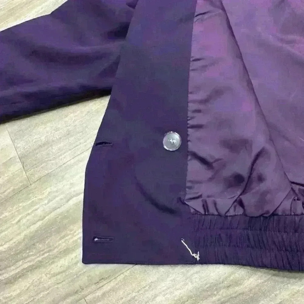 Silk Blend Vintage Purple Jaguar 1980s Style Jacket Stephanie by Suzelle - Picture 8 of 10